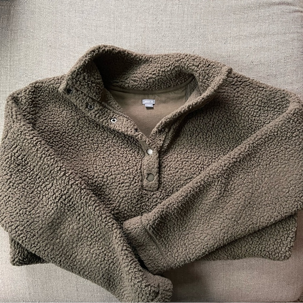 Aerie Oversized Sherpa Quarter Zip Fleece
